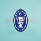 UEFA Champions League 2000-2012 6 Times Trophy (light blue) Sleeve Soccer Patch / Badge