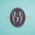 UEFA Champions League 2013-2016 7 Times Trophy (dark grey) Sleeve Soccer Patch / Badge