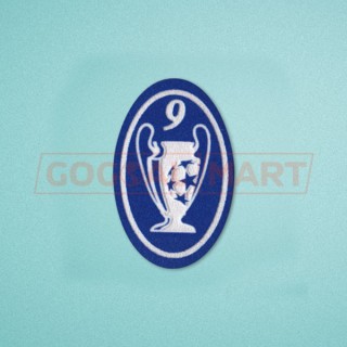 UEFA Champions League 2000-2012 9 Times Trophy (light blue) Sleeve Soccer Patch / Badge