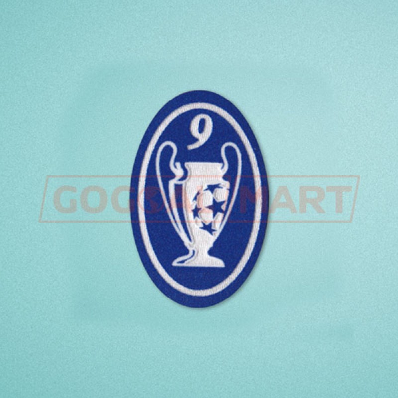 UEFA Champions League 2000-2012 9 Times Trophy (light blue) Sleeve Soccer Patch / Badge