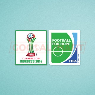FIFA Club World Cup 2014 + Football For Hope Sleeve Soccer Patch / Badge 
