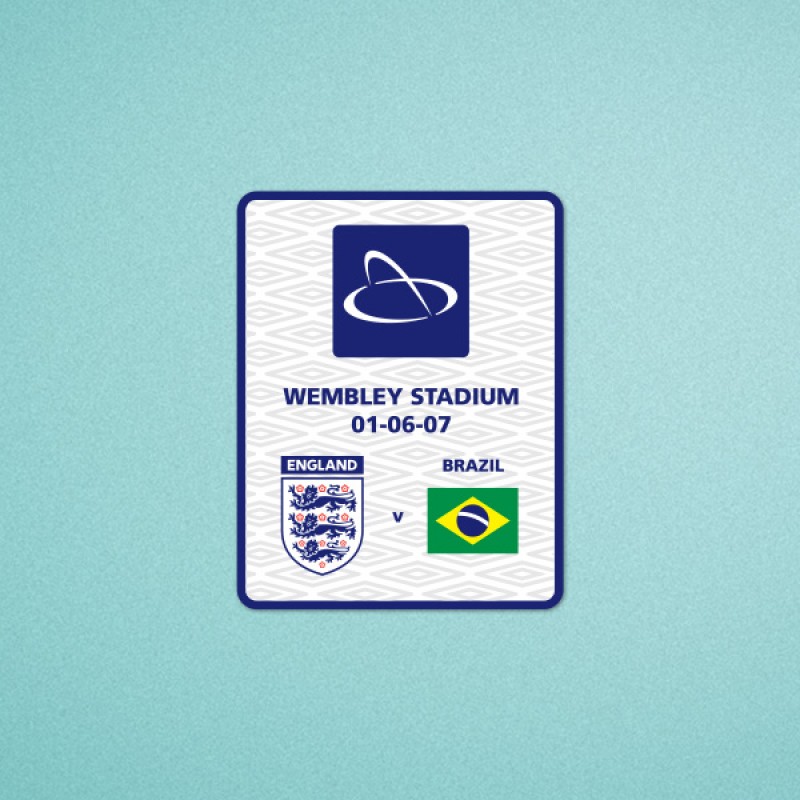 England vs Brazil Wembley Stadium 2007 Soccer Patch / Badge