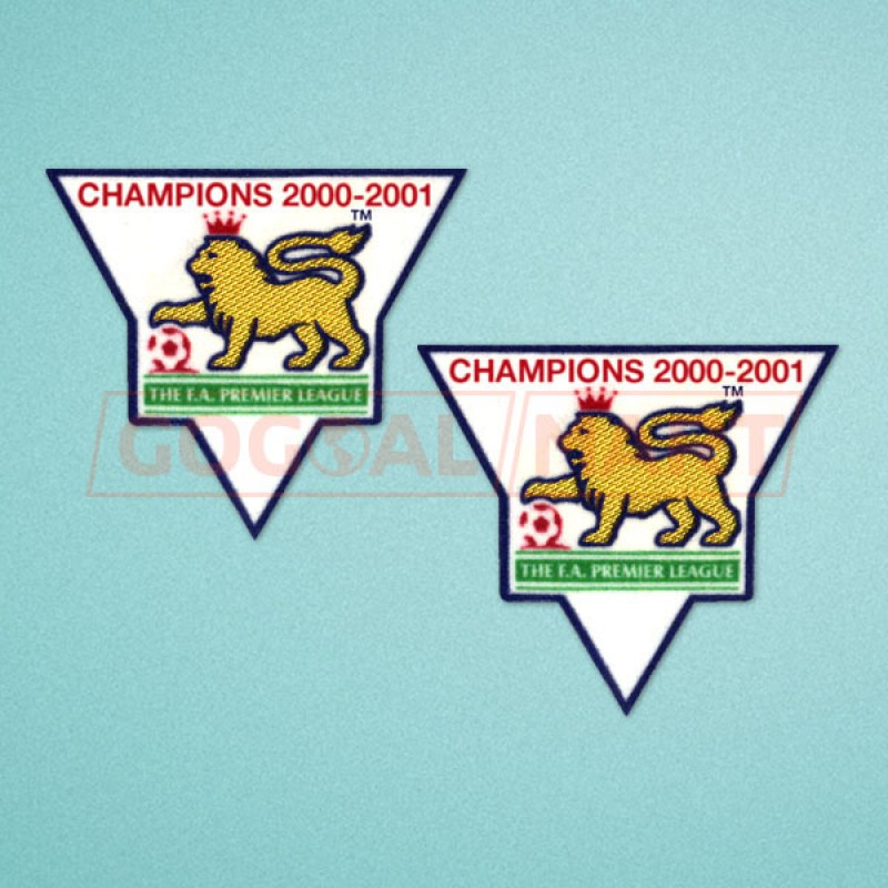 England Premier League Champion 2000-2001 Sleeve Gold Patch / Badge Manchester United Jersey