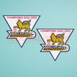 England Premier League Champion 2002-2003 Sleeve Gold Patch / Badge Manchester United Jersey