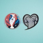 UEFA European Championship 2016 Qualifiers + Play With Heart Sleeve Soccer Patch / Badge 