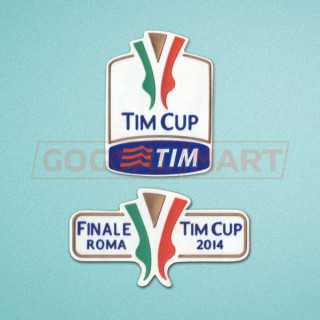 Italy TIM Cup 2014 final Fiorentina vs Napoli Sleeve Soccer Patch / Badge 