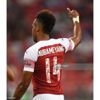 Arsenal 2018-2019 Aubameyang #14 Singapore pre-season tour Homekit Nameset Printing