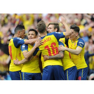 Arsenal 2014-2015 Ramsey #16 FA Cup Awaykit Nameset Printing