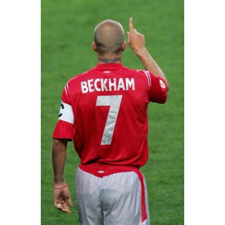 England 2004-2006 Beckham #7 Awaykit Nameset Printing 