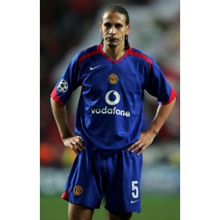 Manchester United 2005-2006 Ferdinand #5 Champions League Awaykit Nameset Printing 