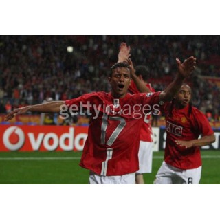 Manchester United 2007-2008 Nani #17 Champions League Homekit Nameset Printing 