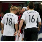 Manchester United 2006-2007 Scholes #18 Champions League Awaykit Nameset Printing 