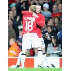 Manchester United 2007-2008 Scholes #18 Champions League Homekit Nameset Printing 