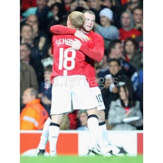 Manchester United 2007-2008 Scholes #18 Champions League Homekit Nameset Printing 
